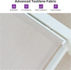 PURPLE LEAF Patio Lounge Chair 2 Pieces White Aluminum Outdoor Chaise Lounge - Image 5