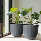 WORTH Garden Round Large Planter Pot Set of 2-17.5" Dia x 15.5" H - Image 8