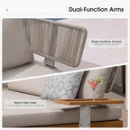 PURPLE LEAF Outdoor Daybed Patio Loveseat Sofa 2-Person Aluminum Chaise Lounge - Image 6