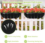 Riare 6 Pack 24 Inch Black Felt Window Box Liners- Fabric Trough Planter Basket - Image 3
