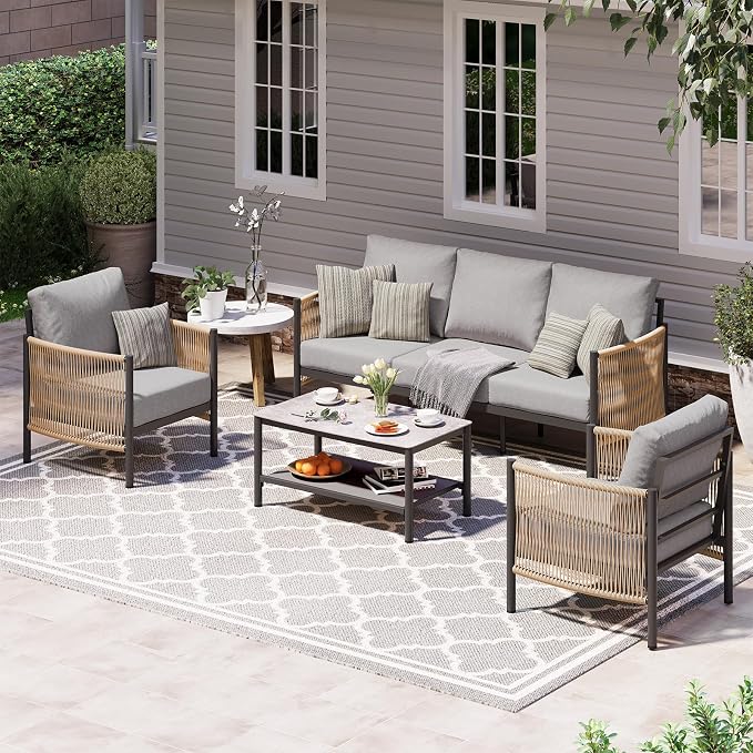 Aluminum Outdoor Patio Furniture Set by Oasbira