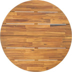 SAFAVIEH Outdoor Collection Leo Natural/White Solid Wood Round Coffee Table - Image 5