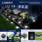 SOLPEX Solar Ground Lights, 12 Pack Solar Lights Outdoor Waterproof, 8 LED - Image 4