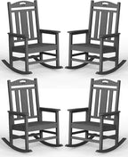 Ciokea Oversized Outdoor Rocking Chairs Set of 4, 380lbs Heavy-Duty Large Patio by CIOKEA