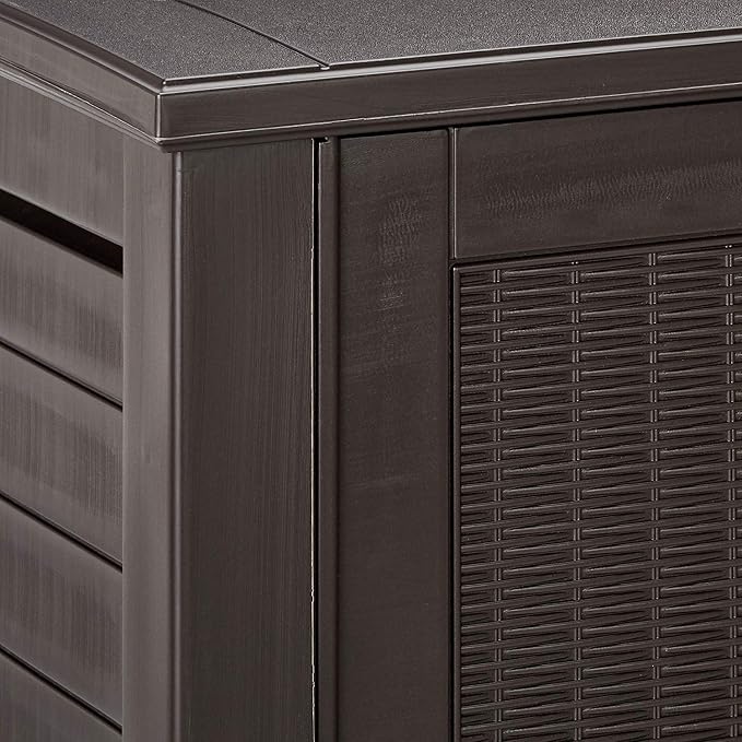 Rubbermaid Decorative Outdoor Storage Cabinet Weather Resistant Dark Brown - Image 6