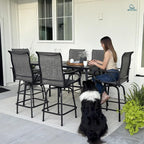 MFSTUDIO Outdoor Bar Stools Set of 6, Swivel Bar Height Patio Chairs Outdoor - Image 8