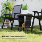 Outsunny 18" Outdoor Wicker Coffee Table, 2-Tier Patio Side Table - Image 4
