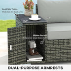 Outsunny 3 Seater Wicker Sofa - Image 5