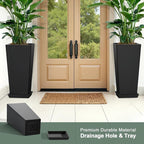 24" Set of 2 Tall Black Planters - Image 3
