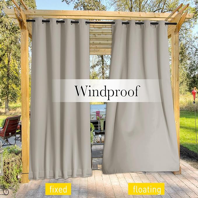 NICETOWN 2 Panels Weighted Outdoor Curtains - Image 6