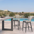 PURPLE LEAF Patio Bar Stool Bar Height Set of 2 Outdoor Rattan Chairs - Image 3