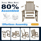 Devoko PP Material Rocking Chair Outdoor Indoor All Weather High Back Patio - Image 5