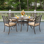 5-Piece Cast Aluminum Patio Furniture, Outdoor Dining Sets - Image 2