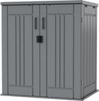 EHHLY Heavy Duty Small Storage Cabinet Outdoor Weatherproof, 14 Cuft Garage - Image 7