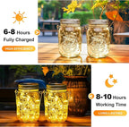 GIGALUMI Solar Mason Jar Lights, 8 Pack 30 Led String Fairy Lights Garden - Image 5