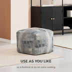 Anji Mountain 100% Handmade & Handcrafted Comfortable Home Décor Pouf Ottoman - Image 7