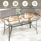 TLSUNNY Patio Outdoor Table W/ 1.69″ Umbrella Hole, Outdoor Metal Furniture - Image 4