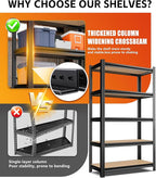 Set of 2 Garage Shelving Heavy Duty Storage Shelves, Metal Adjustable Shelving - Image 5
