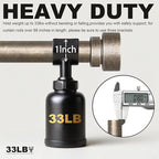 2 Pack Retro Silver Curtain Rods Set - Image 5