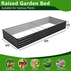 2PCS 8x4x1ft Galvanized Raised Garden Bed Kit, Metal Planter Box - Image 2