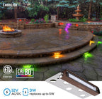 LEONLITE 8-Pack Premium Series RGB 7 Inch 3W LED Retaining Wall Lights Swivel - Image 3