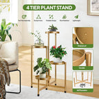 4 Tier 31 Inch Plant Stand Indoor Outdoor, Metal Plant Shelf Waterproof - Image 4
