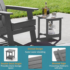 LUE BONA Adirondack Outdoor Side Table, 2-Tier Dark Grey HDPS Patio End Table - Image 6