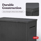 Keter Java XXL 230 Gallon Resin Rattan Look Large Outdoor Storage Deck Box - Image 8