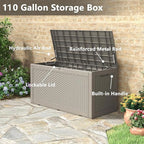 Outdoor Storage Box, Resin Deck Boxes Indoor and outdoor, Waterproof Storage - Image 3