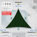 Amgo Custom Size 27' x 27' x 27' Green Triangle Sun Shade Sail UPF50+ AGTAPRT12 - Image 8