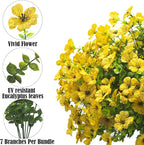 Artificial Fake Flowers for Outdoor Spring Decoration, 16 Bundles Faux Silk - Image 3