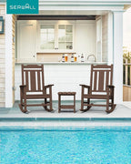 SERWALL Oversized Rocking Chair Outdoor, HDPE Outdoor Rocking Chair - Image 2