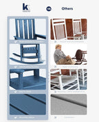 KINGYES Oversized Outdoor Rocking Chair Set of 8, All-Weather Patio Rocking - Image 8