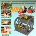 NestNature Wooden Wagon Planter Box, Raised Garden Bed, Decorative Garden - Image 8