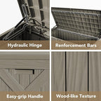 Devoko 120 Gallon Deck Box Resin Outdoor Storage Box Waterproof - Image 7