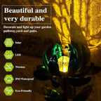 Solar Garden Lights Metal Flower Decor, Colorful Spinning Windmill Lotus - Image 4