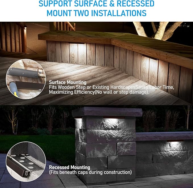 LEONLITE 12 Inch LED Hardscape Lighting, Update Retaining Wall Lights, LED - Image 3