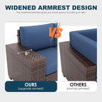 5 Piece Patio with Fire Pit Table, Wide Armrest Modular Outdoor Conversation - Image 4