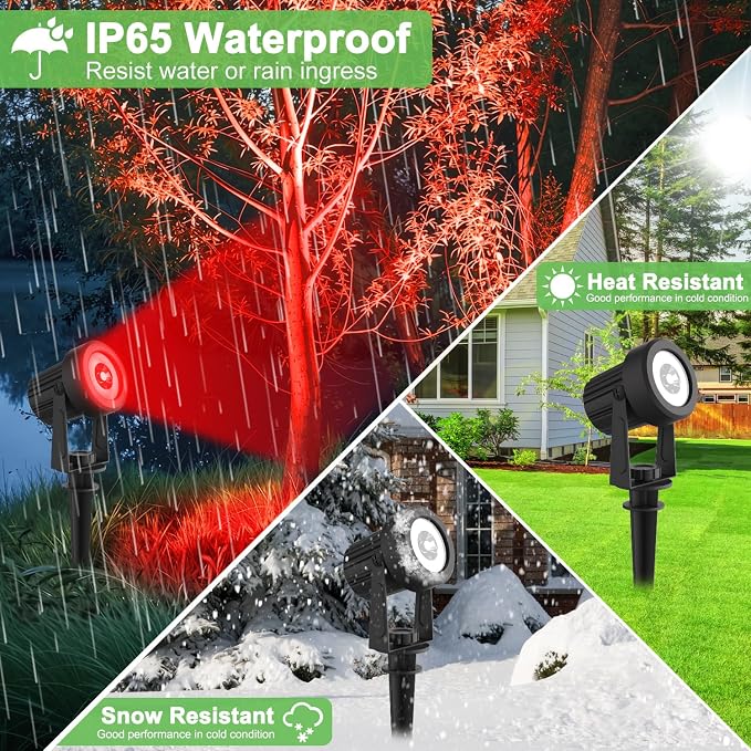 Solar Spotlights Outdoor Waterproof, RGB Landscape Spotlights, Christmas - Image 4