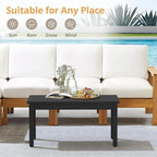 LUE BONA Outdoor Coffee Table Rectangle, HDPS Patio Coffee Tables - Image 4