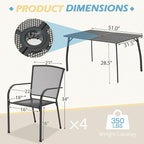 AECOJOY Metal Outdoor Table and Chairs Sets, Patio Dining Table Set - Image 3