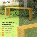 VINGLI 40in Outdoor Metal Bench, All-Weathe Backless Patio Bench - Image 4