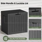 NEWBULIG 31 Gallon Deck Box, Weatherproof Resin Lockable Outdoor Storage - Image 5