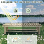 Outdoor Garden Bench, 3-Person Wood Patio Bench Weatherproof Outdoor Backless - Image 5