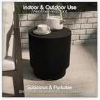 LeisureMod Modern Side Table Round Fiberstone Top Accent End Table - Image 5