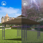 Sumfaller 10x10 FT Gazebo Replacement Canopy Top Cover Double Tiered Canopy Top - Image 2
