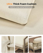 Outdoor Patio Loveseat, Never-Rust Aluminum Outdoor Loveseat Couch - Image 6