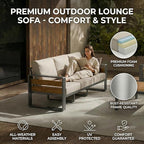 ZANDOR Aluminum Outdoor Patio Furniture Set, 5-Piece Metal Modern Outside - Image 5