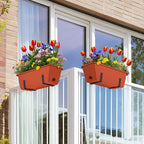 CADUKE Railing Planter Boxes Deck 2 Pack Railing Flower Box - Image 2