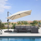 PURPLE LEAF 10 Feet Patio Umbrella Outdoor Cantilever Square Umbrella Aluminum - Image 9